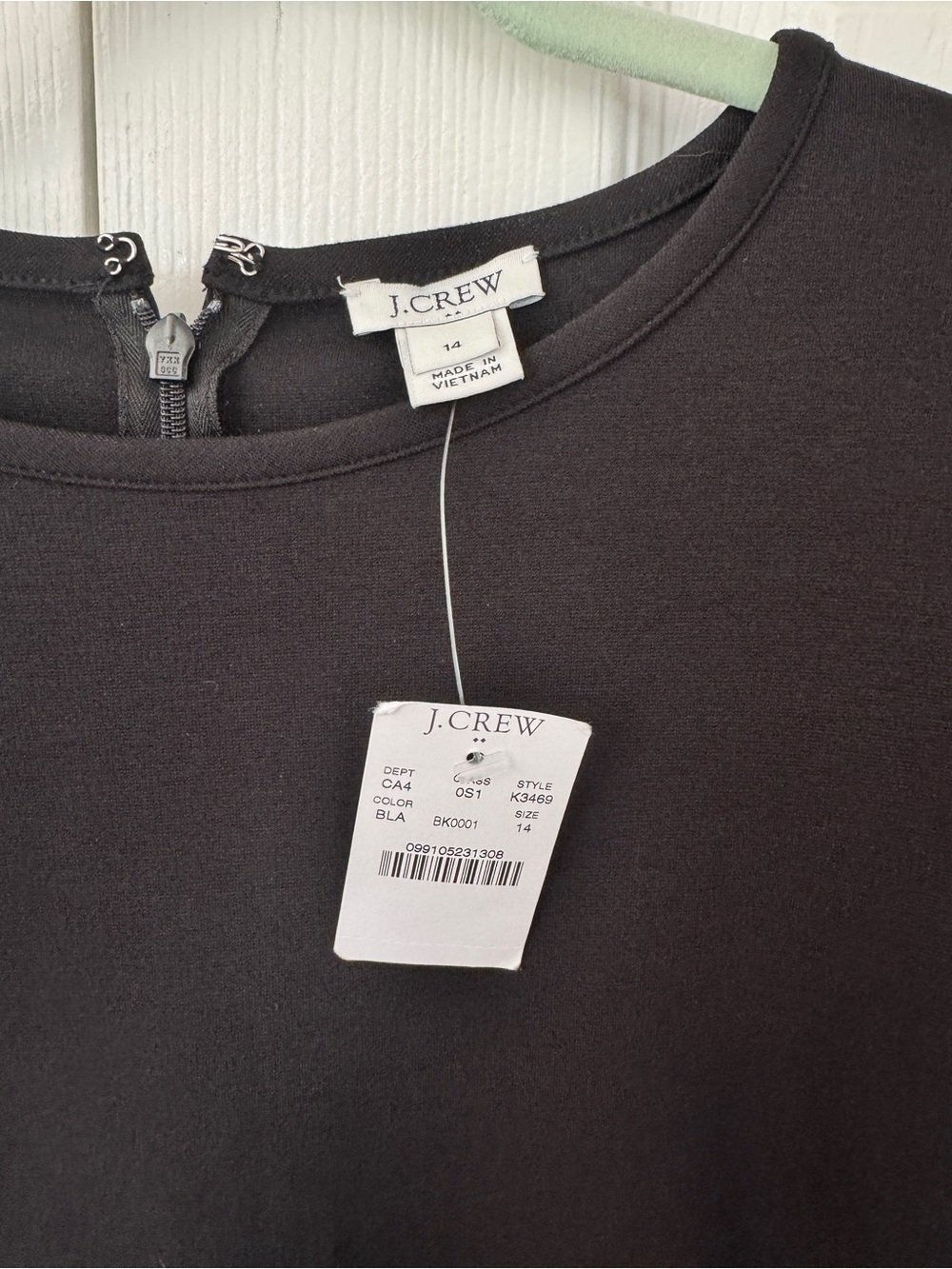 NWT J.Crew Black Dress Size 14 Long Sleeve Shift A-Line Career Business Casual - Picture 2 of 10